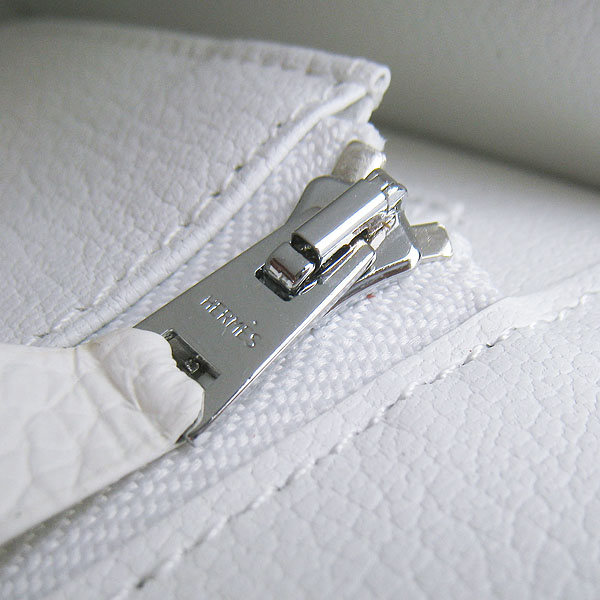 7A Hermes Oxhide Leather Message Bag White H017